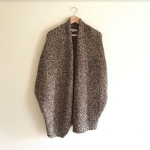 LOFT Two-Toned Knitted Oversized Poncho Cardigan